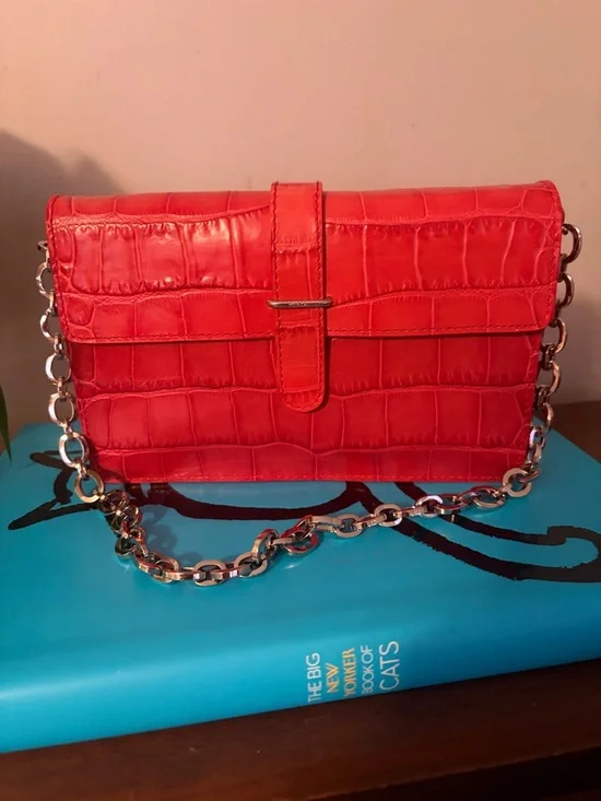 Furla Croc-Embossed Leather Shoulder Bag - Picture 2 of 7